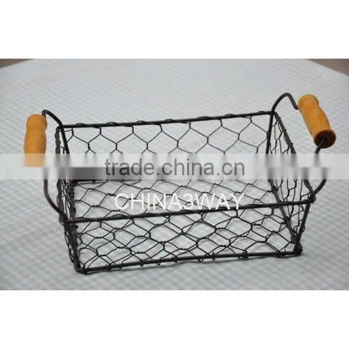Home Good Durable Round Fruit Vegetable Metal Wire Hamper Storage Basket photo-2