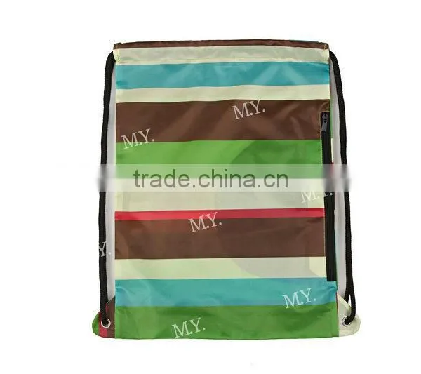 2016 Eco Friendly Promotional Bags 210D Polyester Solod Color With Printing Drawstring Bags photo-3
