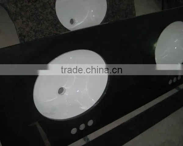 Natural Stone Shanxi Black Vanity Top In Stock With Double Undermount Sink photo-2