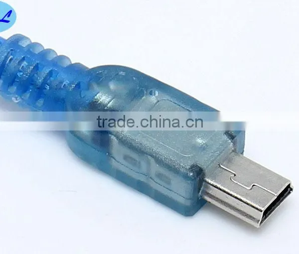 Transparent Blue USB2.0 Cable Male to Mini 5PIN 5m photo-3