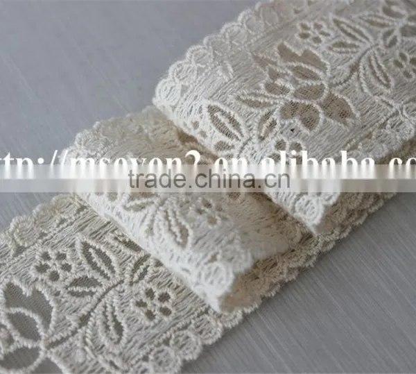 Lastest Product Flower Natural Tulle Cotton Lace in 5.5cm for Wholesale photo-5