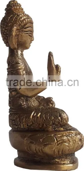 Ethnic Golden Color Finish Brass Resting New Latest Buddha Statue photo-3