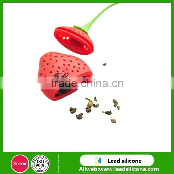 Food Grade Stawberry Shape Silicone Tea Infuser/Silicone Tea Strainer photo-3