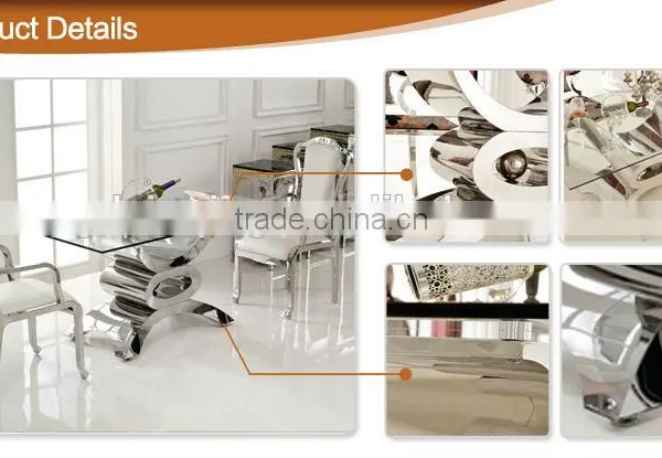 TH346 China Wholesale Tempered Glass Dining Room Table photo-2