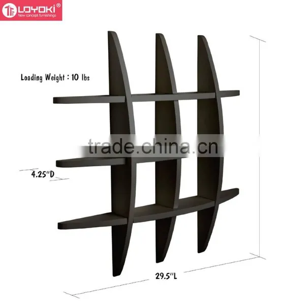 29.5 Inch x 4.25 Inch x 29.5 Inch Globe Cross Display Sudoku Wall Shelf Easy Assembly Wood Floating Shelf photo-3