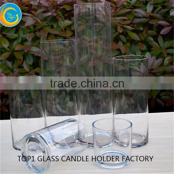 Clear Tall Cylinder Glass Candle Holder photo-2