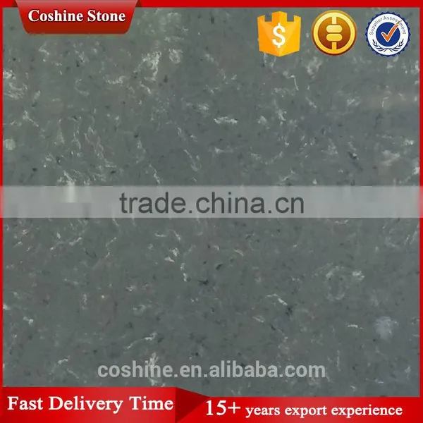 Prefab Deep Grey Color Composite Crystal Quartz Stone Slab for Countertop photo-2
