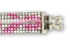PU Leather Bracelet With Zinc Alloy Locking Part, Hot Sale Gift Leather With Crystal Gem Decoration photo-2
