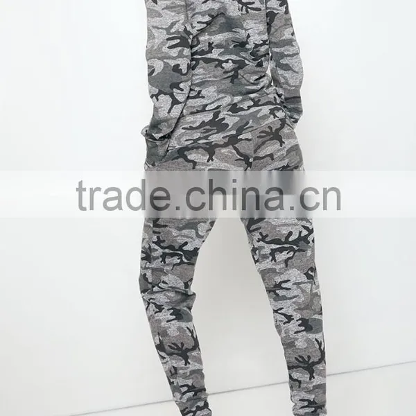 Track Suit China Factory Slim Fit Camo Print Design Long Sleeve Hoodie Football Training Sets Women Summer Tracksuits photo-3
