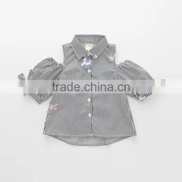 Wholesale Kids Girl Blouse Fashion Design With Embroidered Flower photo-3