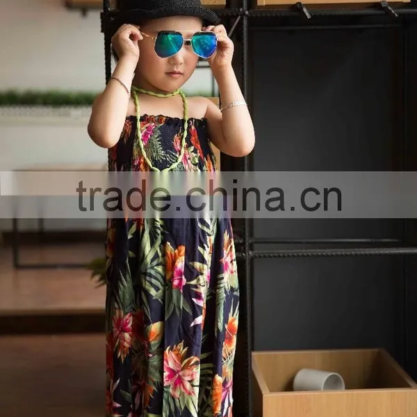 COOL KID ZONE 2016 Rayon Flower Soft Baby Dress off Shoulrder Fashion Girl Baby Dress photo-3