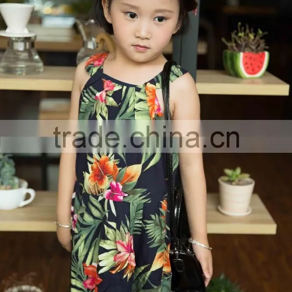 Fashion off Shouder 100% Viscose Set Summer Sleeveless Cloth Set Girl Shirt and Printed Flower Soft Handfeel Cloth