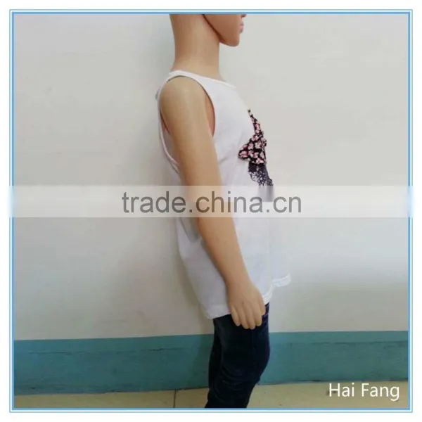 OEM Children Girls Printed Vest, Summer Hot Vests Tops, Knitted Fabric Underwear Set photo-3