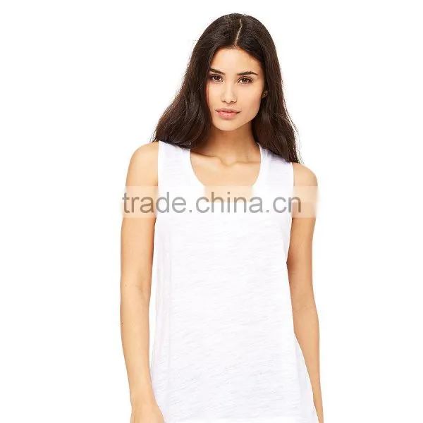 Bella+Canvas Women's Flowy Scoop Muscle Tank Top - 65% Poly 35% Viscose, Has Low Cut Armholes and Comes With Your Logo photo-5