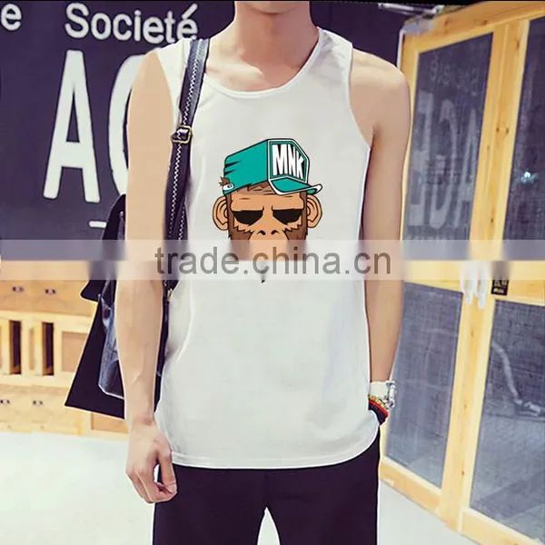 Latest Mens Elastic Gym Vest Design Pinted Tank Top For Men photo-4
