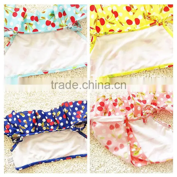 2017 Cute Cherry-print Two Pieces For Kids Girls Swimwear photo-5