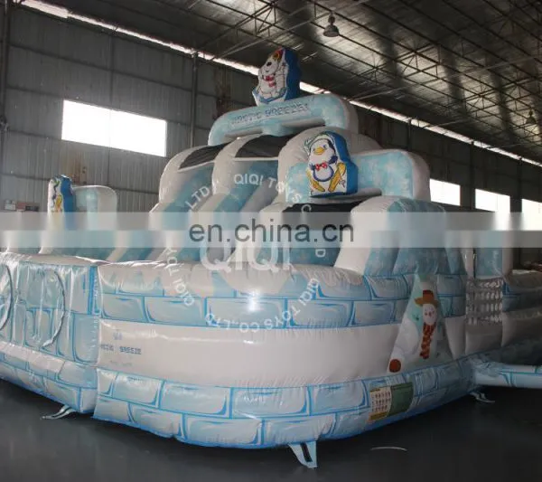 Winter Theme Three Part Obstacle Course Inflatable Bouncer With Slide photo-2