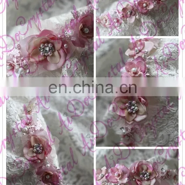 Aidocrystal Hot Selling Wedding Party Bridal Pearl Headwear,women Hair Accessories,lace Rhinestone Headpiece photo-3