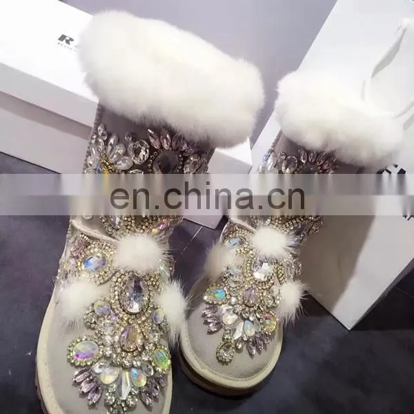 Aidocrystal 2016 New Design Women Boots High Quality Diamond Bootie Shoes Sexy Girls Women Snow Boots photo-2