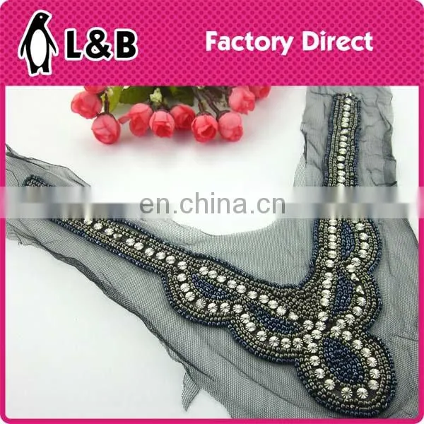 High Quality Hand Made Beaded Fashion V-neck Collar Patterns photo-3