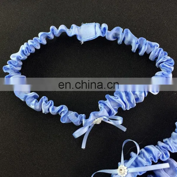 2017 Bridal Garter Casamento Wedding Decoration Keepsake Luxury Something Blue Satin Wedding Garter With Bow photo-5