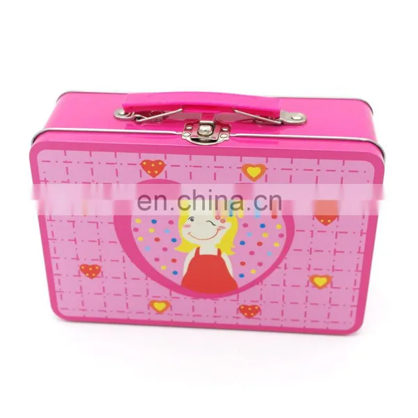 Cartoon Tin Lunch Box 194*130*70mm With Lock and Key for Children photo-6