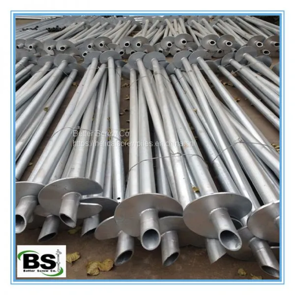 Street Lamp or Parking Light Poles Round Shaft Helical Piles photo-2