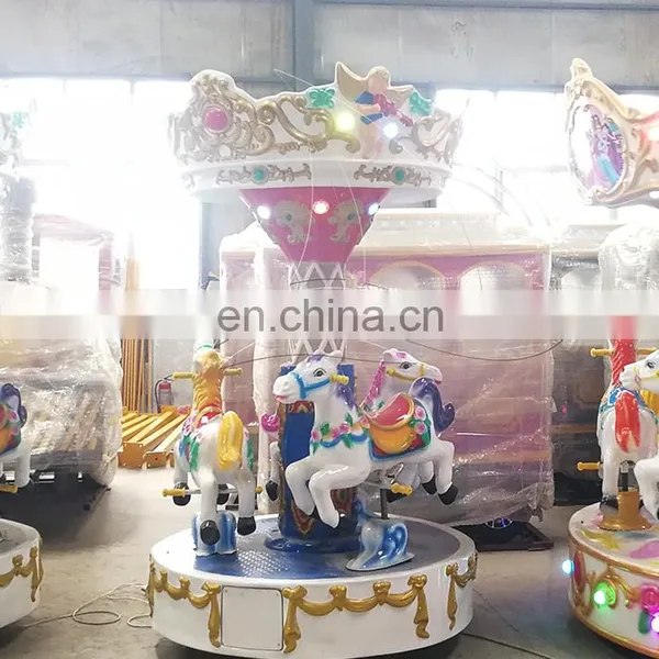 3 Seats Mini Carousel Horse Rides for Kiddie photo-4