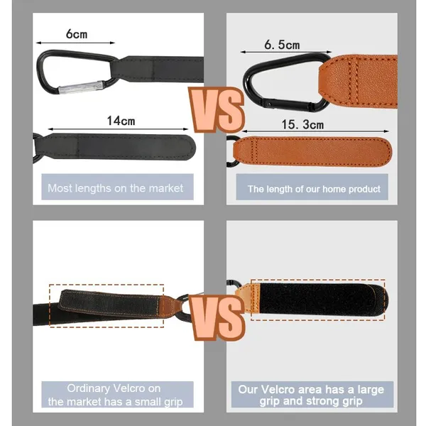 Rotatable Cart Organizer Stroller Accessories Pram Hook Leather Baby Bag Stroller Hook Stroller Buggy Hook Hang Carabiner Clip photo-3