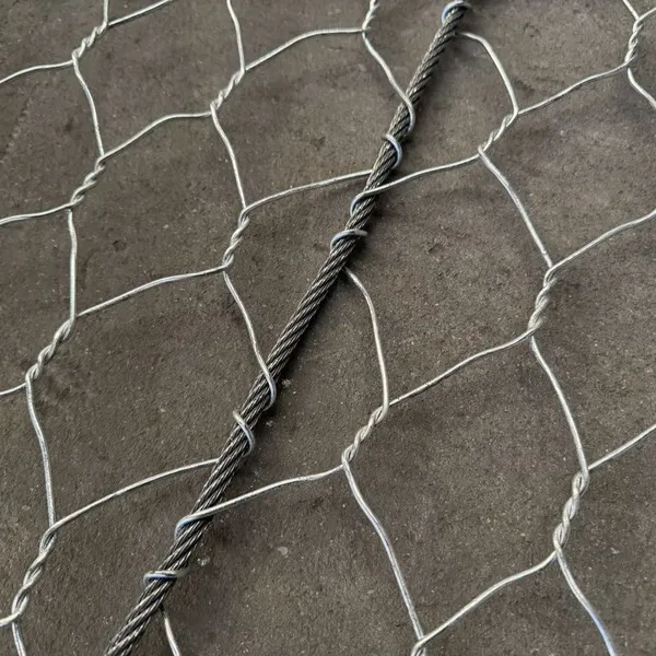 Hexagonal Double Twisted Galvanized Steel Wire Mesh Zinc-Aluminum Coating Plain Weave Reinforced Mesh Cutting Rockfall Slope photo-3