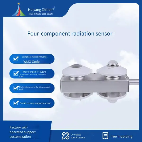 Four - Component Radiometer Sensor, Long - Wave and Short - Wave Meteorological Observation, Earth Net Radiation, Atmospheric Photovoltaic Industrial Instrument