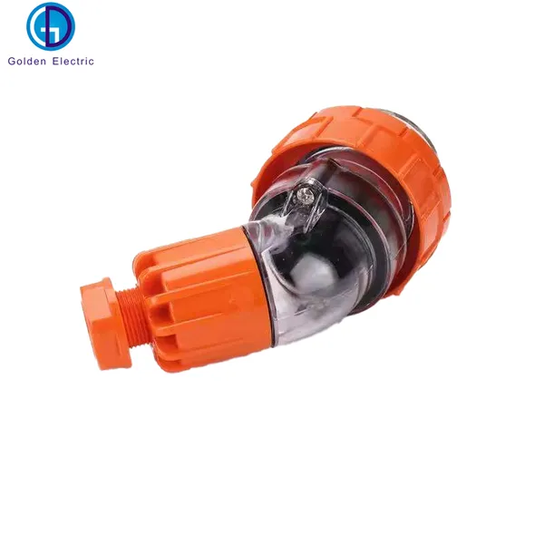Orange Angled AU Standard Industrial Waterproof Plug, Heavy Duty 90 Degree Elbow Electrical Plug Connector photo-3