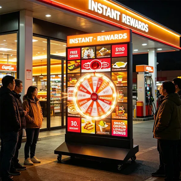 Floor Stand Spin-to-Win Interactive Prize Draw Light Box In-Store Customer Engagement Kiosk