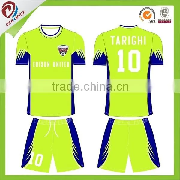 2015 New Style Custom Sublimation High Quality Black Green Soccer Jersey Wholesale photo-4