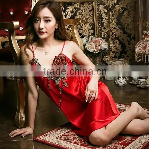 Noya Customized ZM 9001 Women Coolness Embroidery Skirt Pajamas