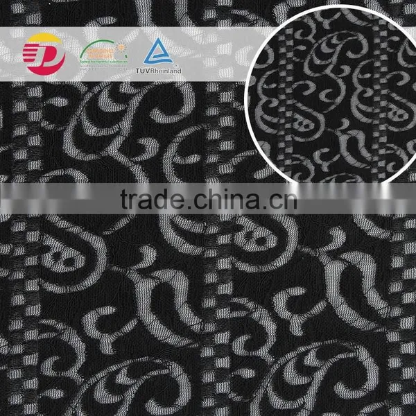 Wholesale Factory Cheap Black Embroidery Tokay Lace Fabric for Curtains photo-5
