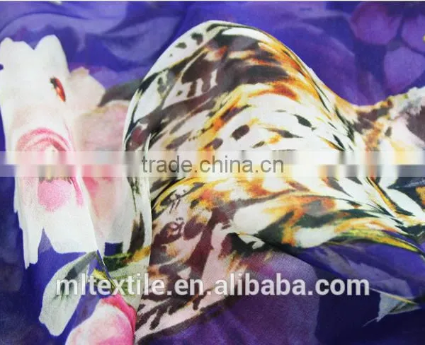 2016 New China Supplier Garments Printed Dyed Silk Chiffon Fabric photo-2