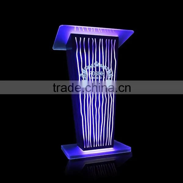 Clear Acrylic Podium Night Bar Table With LED Light, Night Bar DJ Facade photo-5