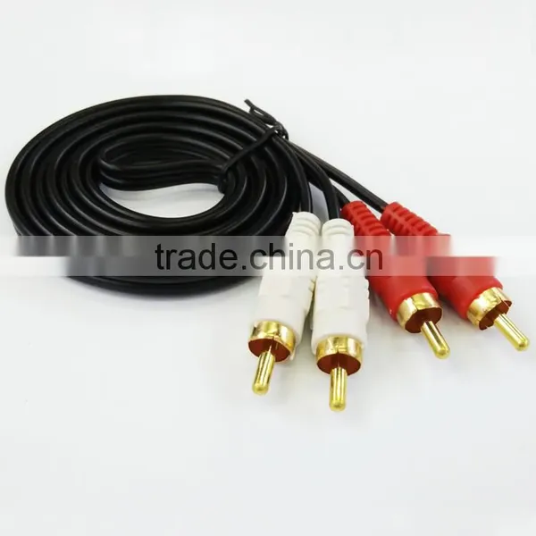 Factory Price High Quality 1.5m/5ft 2RCA to 2RCA Audio M/M Cable for Computer /TV/DVD Player /soundbox photo-2