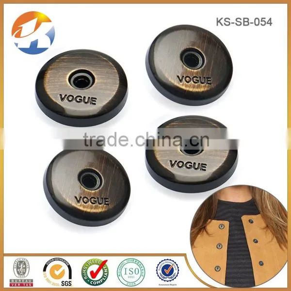Brushed Filament Spray Color 4 Parts Metal Coats Spring Snap Button photo-3