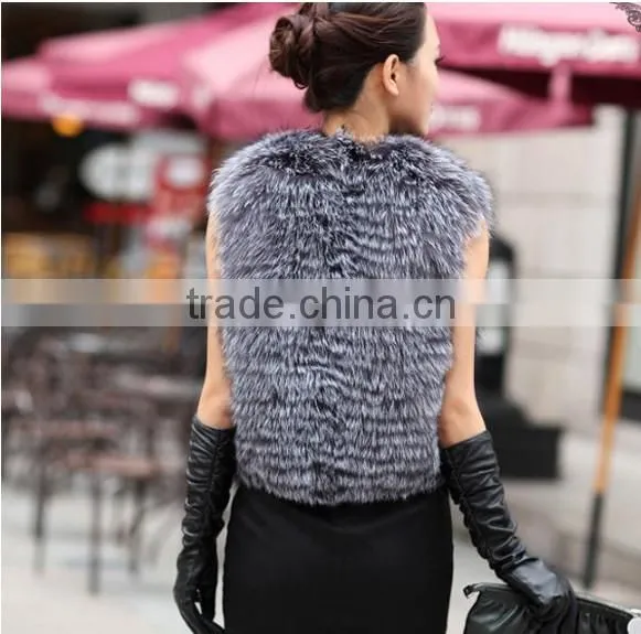 2016 Autumn and Winter Women Faux Fox Fur Vest photo-4