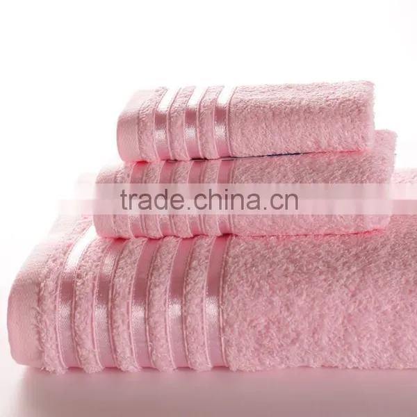 Eco-friendly Economy Wholesale Orange Red Color Bath Towel Set photo-3
