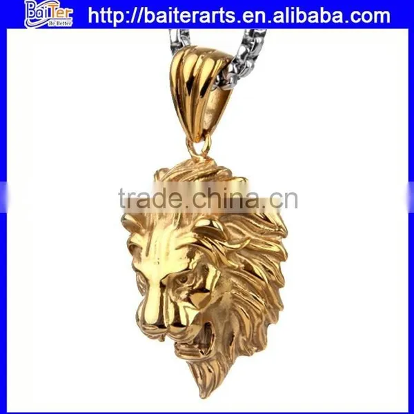 Men's Lion Head Pendant With Three Colors photo-2