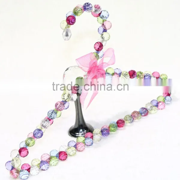 Luxury Plastic Kids Plastic Beaded Hanger With Lovely Ribbon photo-2