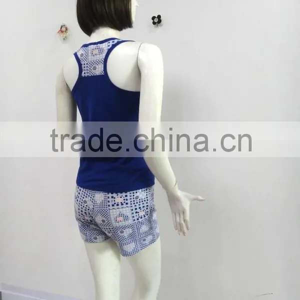 Leisure Simple Round Collar Sleeveless Pajamas Woman photo-4