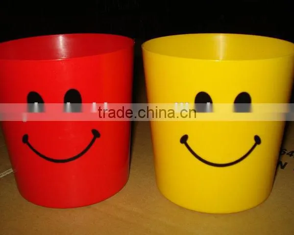 BT011 Round Smile Face Dustbin, Promotional Gift Round Bin, Small Plastic Bin With Lids photo-5