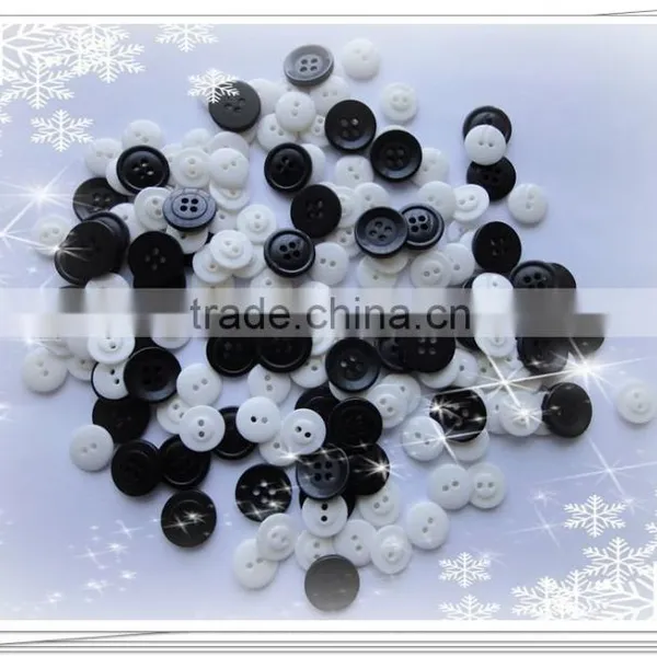 Mixed Kids Buttons, White and Black Resin Decorative Buttons photo-3