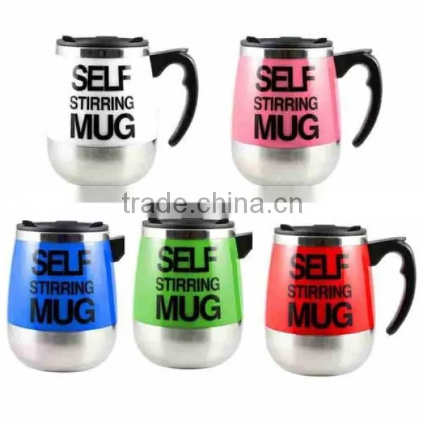 Electric Lazy Coffee Cup Auto Self Stirring Mug Stainless Steel Around Shape Coffe Mixer Mug
