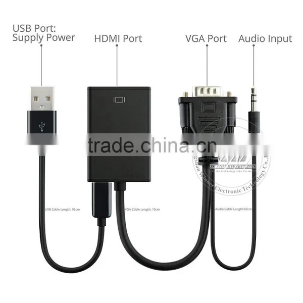 VGA To HDMI Output 1080P HD Audio TV AV HDTV Video Cable Converter Adapter For TV PC Laptop Monitor photo-4