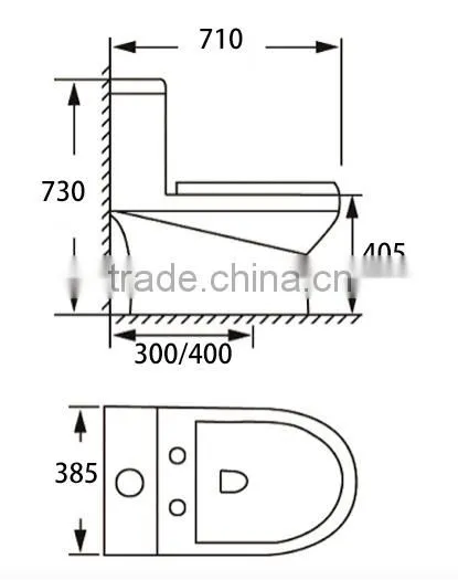 Dennis 2008 New Design Floor Mount China WC Toilets photo-2